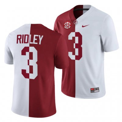 Men's Alabama Crimson Tide #3 Calvin Ridley Split Edition Crimson NCAA White College Football Jersey 2403GKVI7